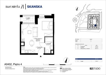 rzut mieszkanie na sprzedaż 33m2 mieszkanie Kraków, Krowodrza, ul. Mazowiecka 21