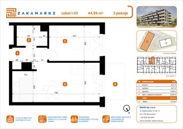rzut mieszkanie na sprzedaż 45m2 mieszkanie Marki, Aleja Józefa Piłsudskiego 102