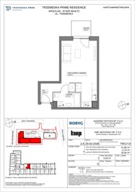 rzut mieszkanie na sprzedaż 32m2 mieszkanie Wrocław, Stare Miasto, Trzemeska