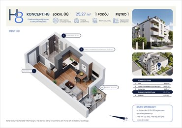 rzut mieszkanie na sprzedaż 25m2 mieszkanie Warszawa, Targówek, Hodowlana 8
