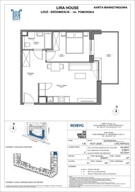 rzut mieszkanie na sprzedaż 42m2 mieszkanie Łódź, Pomorska 108