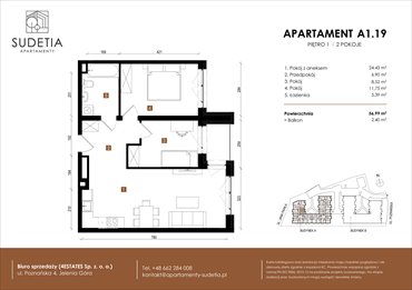 rzut mieszkanie na sprzedaż 57m2 mieszkanie Jelenia Góra, POZNAŃSKA 4