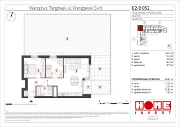 rzut mieszkanie na sprzedaż 60m2 mieszkanie Warszawa, Targówek, ul. Warszawski Świt