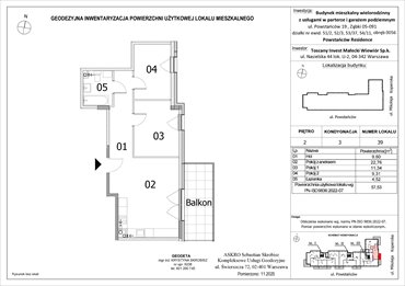 rzut mieszkanie na sprzedaż 58m2 mieszkanie Ząbki, Powstańców 19