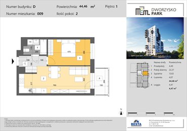 rzut mieszkanie na sprzedaż 44m2 mieszkanie Rzeszów, Przybyszówka, Dworzysko