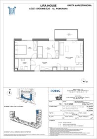 rzut mieszkanie na sprzedaż 57m2 mieszkanie Łódź, Pomorska 108