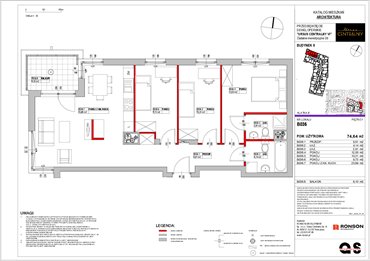rzut mieszkanie na sprzedaż 75m2 mieszkanie Warszawa, Ursus, ul. Gierdziejewskiego 23