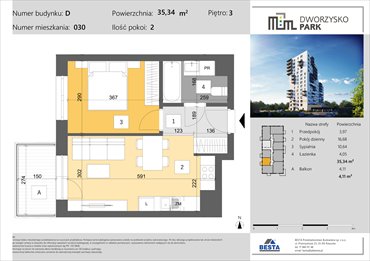 rzut mieszkanie na sprzedaż 35m2 mieszkanie Rzeszów, Przybyszówka, Dworzysko
