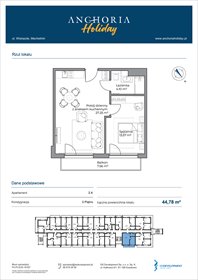 rzut mieszkanie na sprzedaż 45m2 mieszkanie Mechelinki, Wielopole 36-38