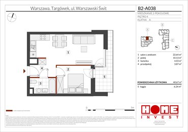 rzut mieszkanie na sprzedaż 41m2 mieszkanie Warszawa, Targówek, ul. Warszawski Świt 12