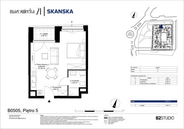 rzut mieszkanie na sprzedaż 35m2 mieszkanie Kraków, Krowodrza, ul. Mazowiecka 21