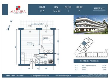 rzut mieszkanie na sprzedaż 38m2 mieszkanie Rewal, Ul. Klifowa 22