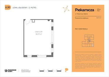 rzut mieszkanie na sprzedaż 51m2 mieszkanie Gdańsk, Morena, Piekarnicza 6