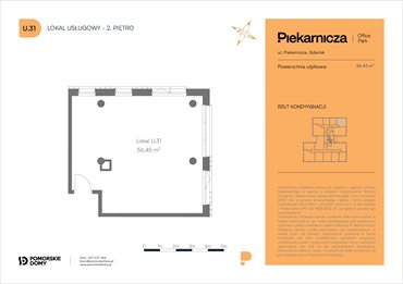 rzut mieszkanie na sprzedaż 56m2 mieszkanie Gdańsk, Morena, Piekarnicza 6