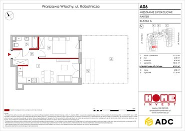 rzut mieszkanie na sprzedaż 41m2 mieszkanie Warszawa, Włochy, ul. Robotnicza 11/13