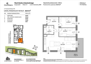 rzut mieszkanie na sprzedaż 68m2 mieszkanie Łódź, Widzew, Przybyszewskiego 292-300