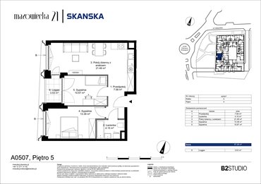 rzut mieszkanie na sprzedaż 57m2 mieszkanie Kraków, Krowodrza, ul. Mazowiecka 21