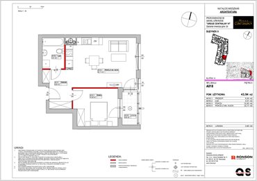 rzut mieszkanie na sprzedaż 44m2 mieszkanie Warszawa, Ursus, ul. Gierdziejewskiego 23