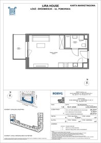rzut mieszkanie na sprzedaż 28m2 mieszkanie Łódź, Pomorska 108