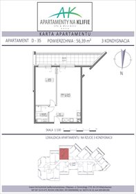 rzut mieszkanie na sprzedaż 56m2 mieszkanie Władysławowo, Żeromskiego 27