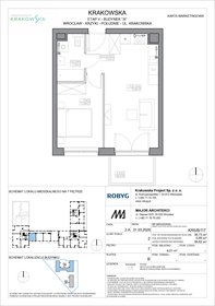 rzut mieszkanie na sprzedaż 39m2 mieszkanie Wrocław, Krzyki, Krakowska 112