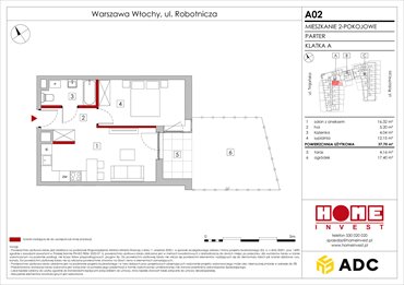 rzut mieszkanie na sprzedaż 38m2 mieszkanie Warszawa, Włochy, ul. Robotnicza 11/13