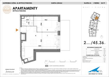 rzut mieszkanie na sprzedaż 45m2 mieszkanie Jastrzębia Góra, Wypoczynkowa