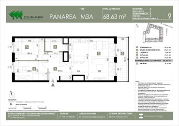 rzut mieszkanie na sprzedaż 69m2 mieszkanie Warszawa, Ursus, Ryżowa