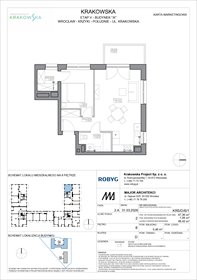 rzut mieszkanie na sprzedaż 47m2 mieszkanie Wrocław, Krzyki, Krakowska 112