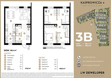 rzut dom na sprzedaż 96m2 dom Łódź, Jana Kasprowicza 4