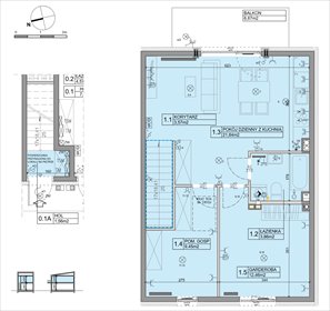 rzut mieszkanie na sprzedaż 56m2 mieszkanie Marki, Stawowa