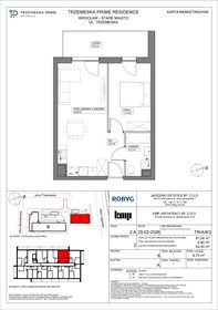 rzut mieszkanie na sprzedaż 42m2 mieszkanie Wrocław, Stare Miasto, Trzemeska