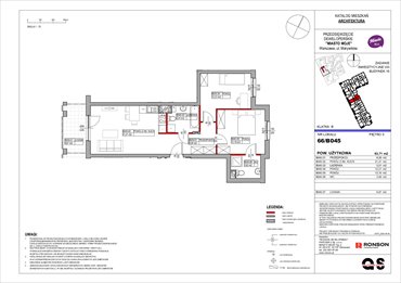 rzut mieszkanie na sprzedaż 64m2 mieszkanie Warszawa, Białołęka, Marywilska 68