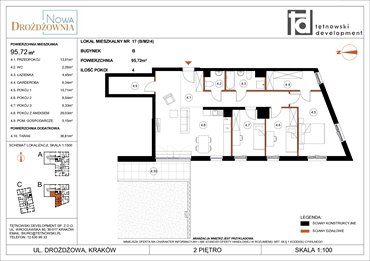 rzut mieszkanie na sprzedaż 96m2 mieszkanie Kraków, Bieżanów, Drożdżowa