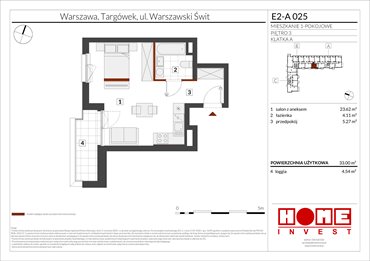 rzut mieszkanie na sprzedaż 33m2 mieszkanie Warszawa, Targówek, ul. Warszawski Świt