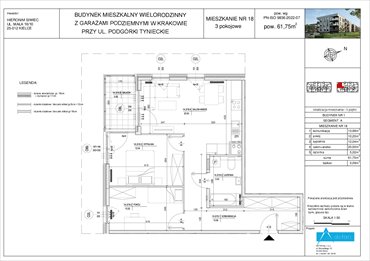 rzut mieszkanie na sprzedaż 62m2 mieszkanie Kraków, Dębniki, Podgórki Tynieckie