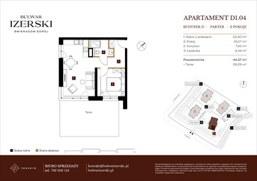 rzut mieszkanie na sprzedaż 44m2 mieszkanie Świeradów Zdrój, Senatoryjna/Szkolna