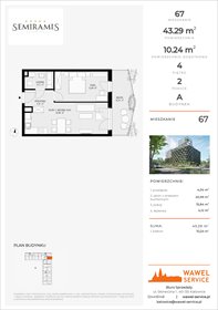 rzut mieszkanie na sprzedaż 43m2 mieszkanie Katowice, Bogucice - Dąbrówka Mała, Wiertnicza 32