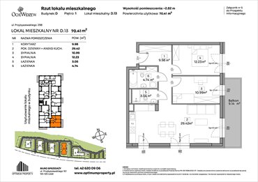 rzut mieszkanie na sprzedaż 70m2 mieszkanie Łódź, Widzew, Przybyszewskiego 292-300