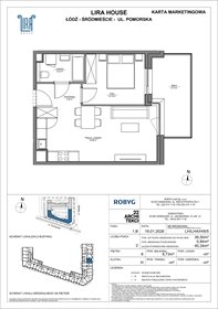 rzut mieszkanie na sprzedaż 40m2 mieszkanie Łódź, Pomorska 108