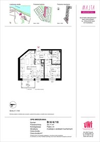 rzut mieszkanie na sprzedaż 45m2 mieszkanie Poznań, Rataje, ul. Klemensa Mikuły 1 i 3