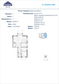 rzut mieszkanie na sprzedaż 100m2 mieszkanie Kraków, Bronowice Wielkie, Stawowa