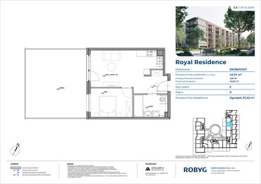 rzut mieszkanie na sprzedaż 43m2 mieszkanie Warszawa, Wilanów, Sarmacka