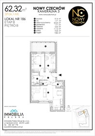 rzut mieszkanie na sprzedaż 62m2 mieszkanie Lublin, CZECHÓW, Kameralna 3