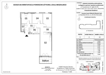 rzut mieszkanie na sprzedaż 76m2 mieszkanie Ząbki, Powstańców 19