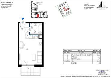 rzut mieszkanie na sprzedaż 30m2 mieszkanie Łódź, Retkinia, Maratońska 49C