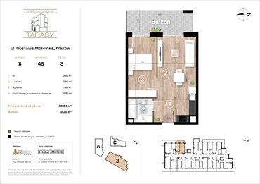 rzut mieszkanie na sprzedaż 39m2 mieszkanie Kraków, Wzgórza Krzesławickie, Gustawa Morcinka