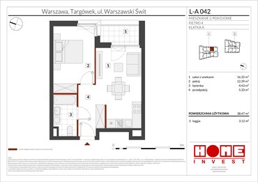 rzut mieszkanie na sprzedaż 38m2 mieszkanie Warszawa, Targówek, ul. Warszawski Świt