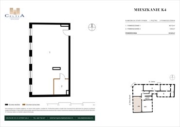 rzut mieszkanie na sprzedaż 66m2 mieszkanie Koło, Stary Rynek 26