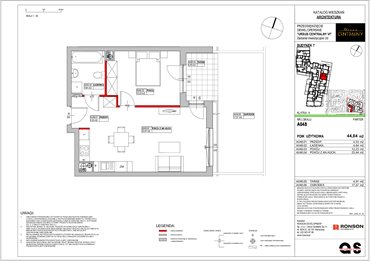 rzut mieszkanie na sprzedaż 45m2 mieszkanie Warszawa, Ursus, ul. Gierdziejewskiego 23
